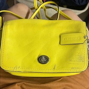 Coach Bright Yellow Leather Crossbody Bag